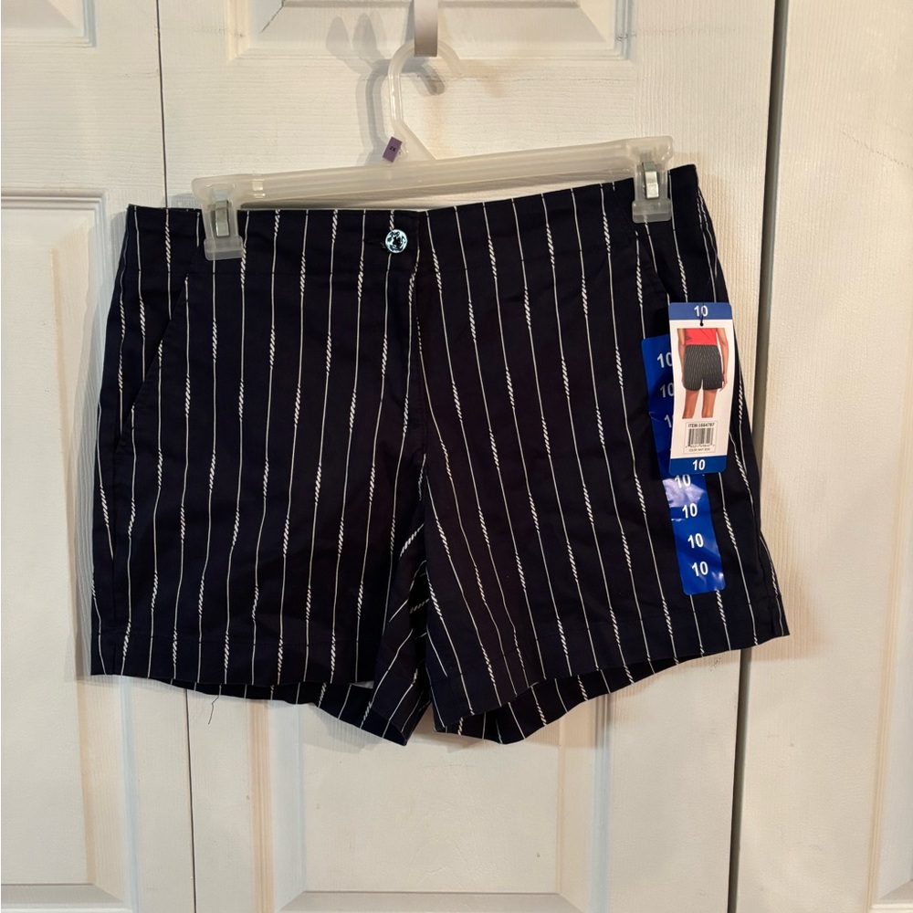 Nautica Women's Black and White Striped Cargo Shorts